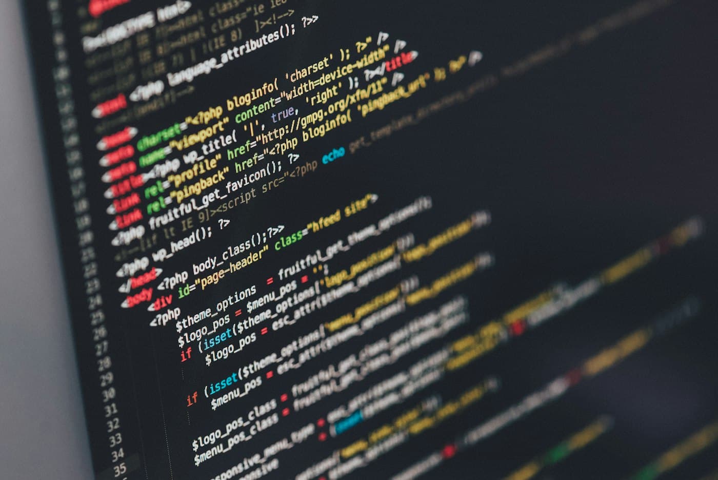 Close-up of syntax-highlighted code on a screen